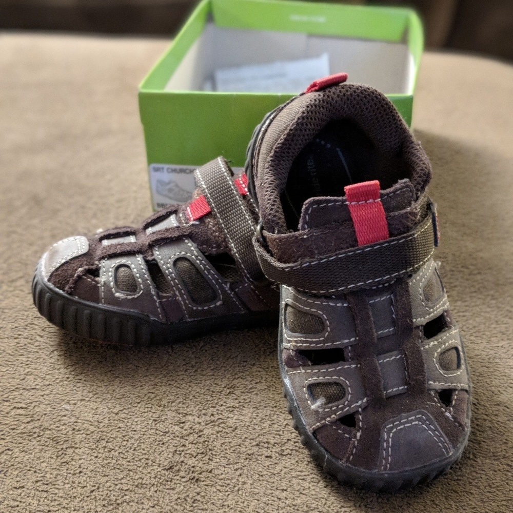 Stride Rite Churchill leather sandals, brown, boys